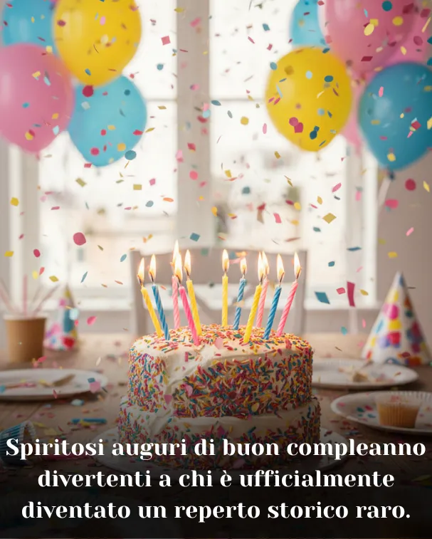 Spiritosi auguri di buon compleanno divertenti a chi è ufficialmente diventato un reperto storico raro