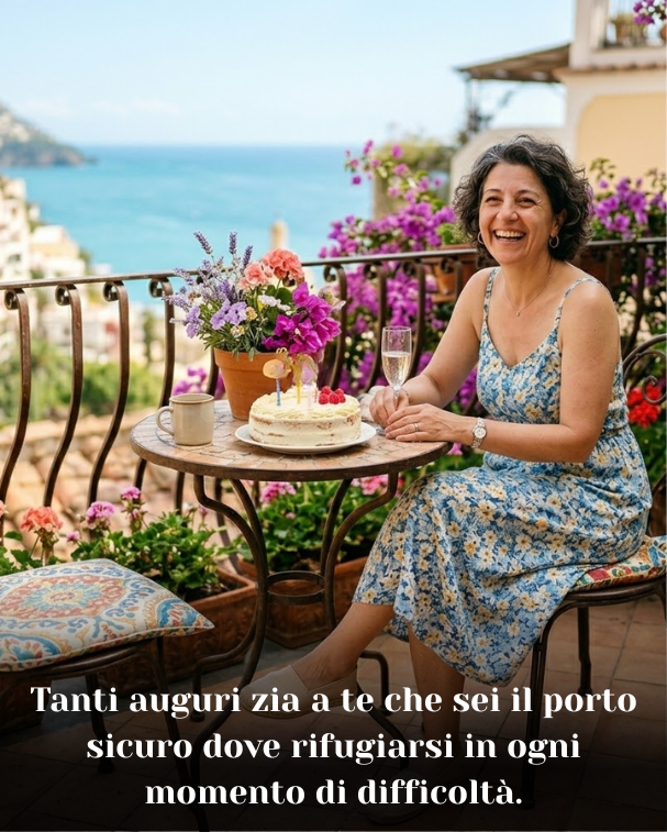 Tanti auguri zia a te che sei il porto sicuro dove rifugiarsi in ogni momento di difficoltà