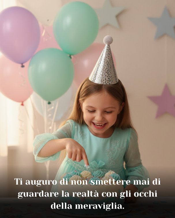 Ti auguro di non smettere mai di guardare la realtà con gli occhi della meraviglia