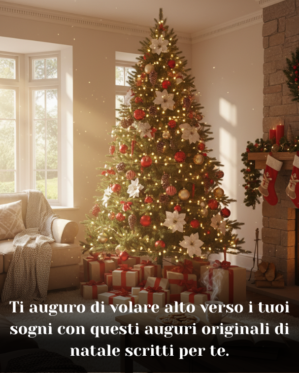 Ti auguro di volare alto verso i tuoi sogni con questi auguri originali di natale scritti per te