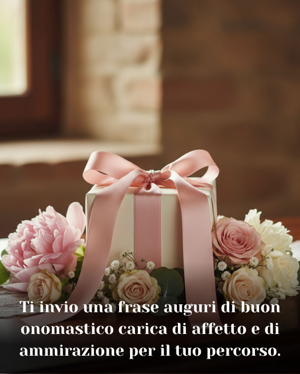 Ti invio una frase auguri di buon onomastico carica di affetto e di ammirazione per il tuo percorso