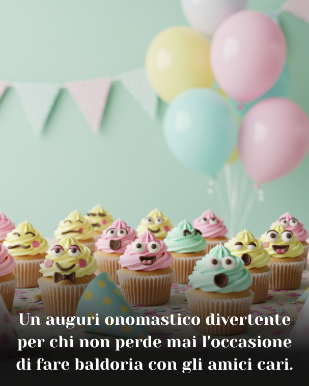 Un auguri onomastico divertente per chi non perde mai l'occasione di fare baldoria con gli amici cari