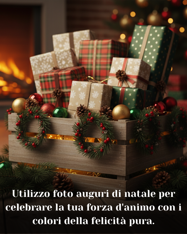 Utilizzo foto auguri di natale per celebrare la tua forza d'animo con i colori della felicità pura