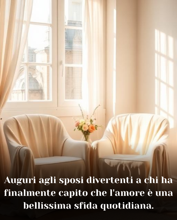 Auguri agli sposi divertenti a chi ha finalmente capito che l'amore è una bellissima sfida quotidiana