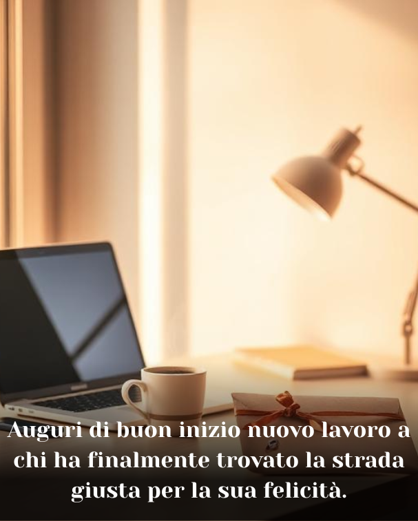 Auguri di buon inizio nuovo lavoro a chi ha finalmente trovato la strada giusta per la sua felicità