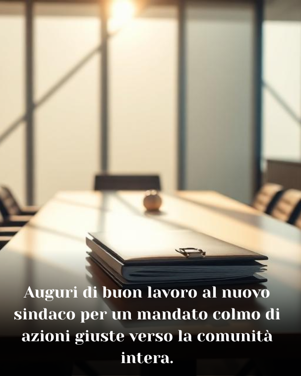 Auguri di buon lavoro al nuovo sindaco per un mandato colmo di azioni giuste verso la comunità intera
