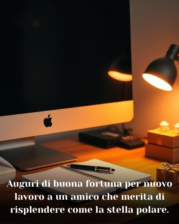 Auguri di buona fortuna per nuovo lavoro a un amico che merita di risplendere come la stella polare