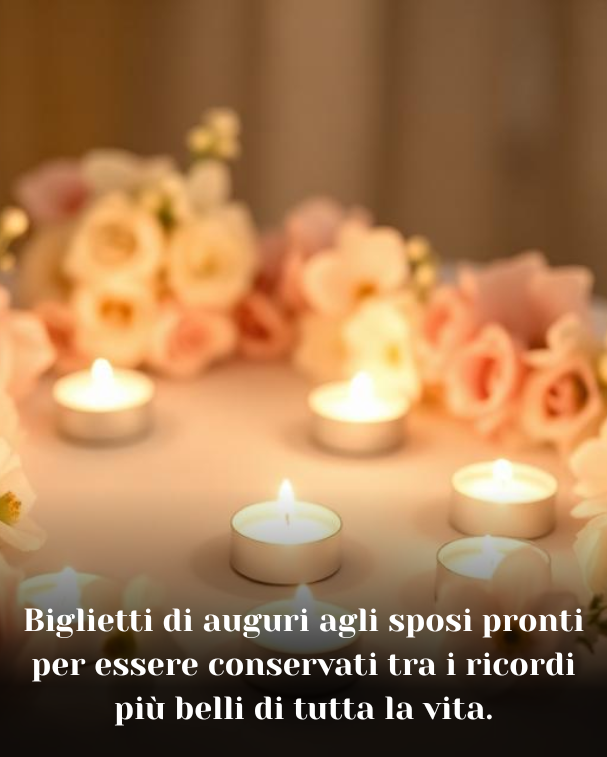 Biglietti di auguri agli sposi pronti per essere conservati tra i ricordi più belli di tutta la vita