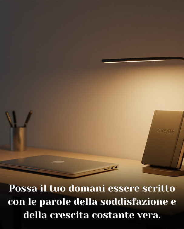 Possa il tuo domani essere scritto con le parole della soddisfazione e della crescita costante vera