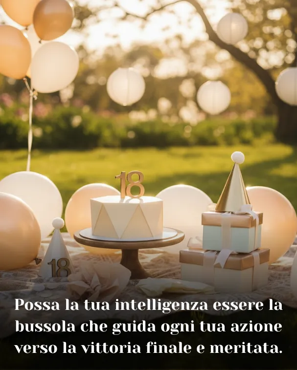 Possa la tua intelligenza essere la bussola che guida ogni tua azione verso la vittoria finale e meritata