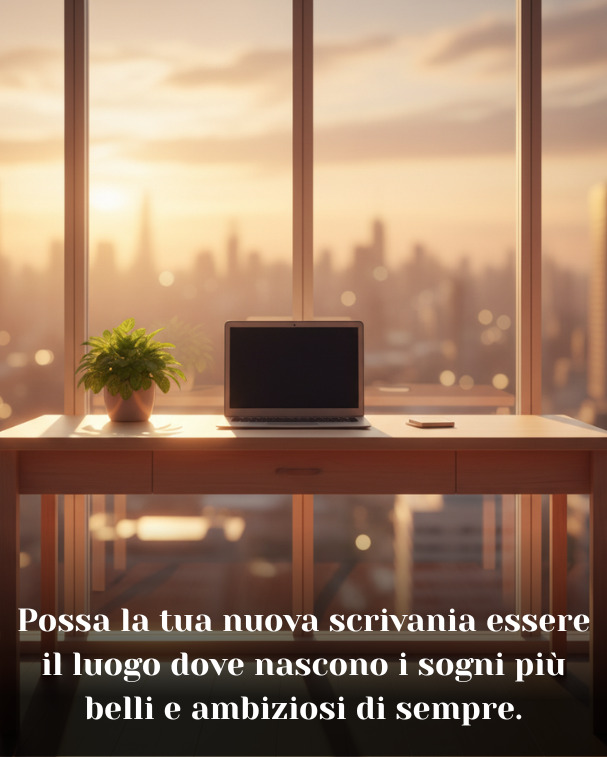 Possa la tua nuova scrivania essere il luogo dove nascono i sogni più belli e ambiziosi di sempre
