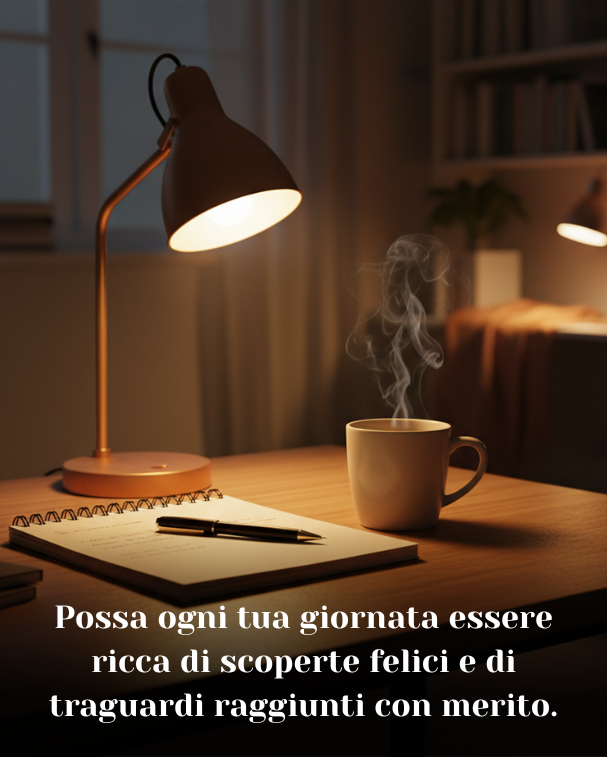 Possa ogni tua giornata essere ricca di scoperte felici e di traguardi raggiunti con merito