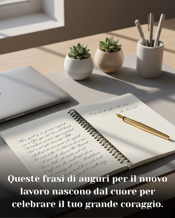 Queste frasi di auguri per il nuovo lavoro nascono dal cuore per celebrare il tuo grande coraggio