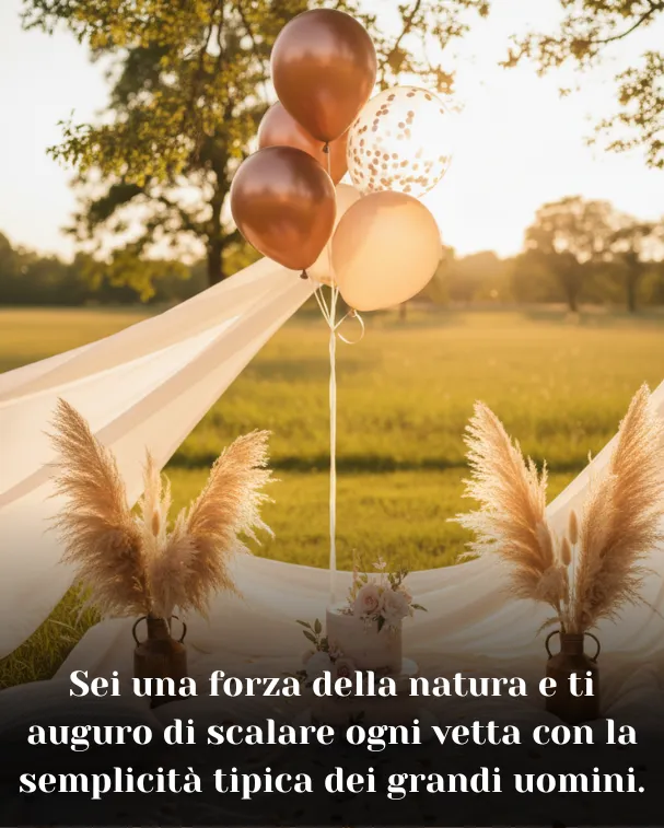Sei una forza della natura e ti auguro di scalare ogni vetta con la semplicità tipica dei grandi uomini