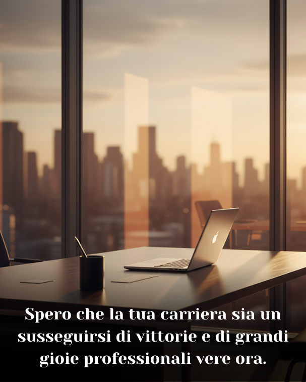 Spero che la tua carriera sia un susseguirsi di vittorie e di grandi gioie professionali vere ora
