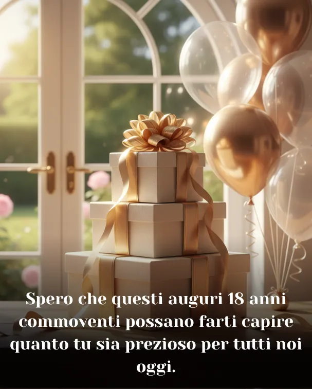 Spero che questi auguri 18 anni commoventi possano farti capire quanto tu sia prezioso per tutti noi oggi