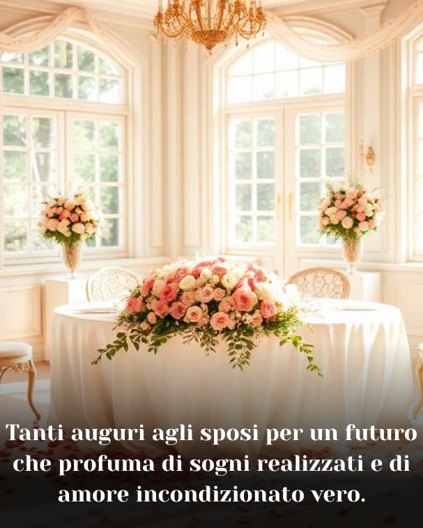 Tanti auguri agli sposi per un futuro che profuma di sogni realizzati e di amore incondizionato vero