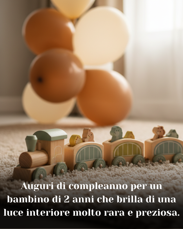 Auguri di compleanno per un bambino di 2 anni che brilla di una luce interiore molto rara e preziosa
