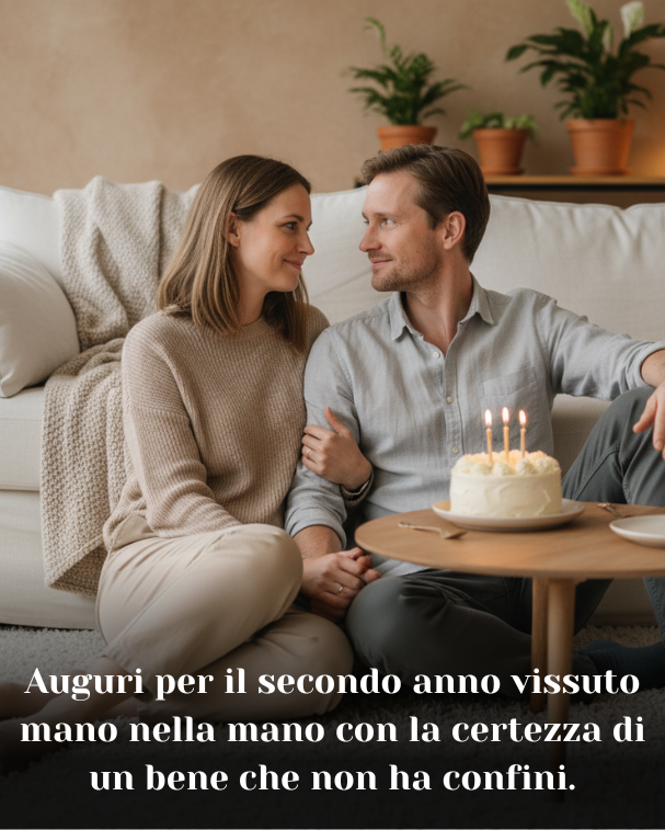 Auguri per il secondo anno vissuto mano nella mano con la certezza di un bene che non ha confini