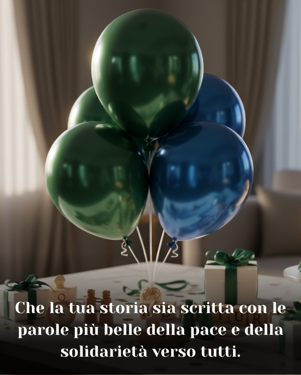 Che la tua storia sia scritta con le parole più belle della pace e della solidarietà verso tutti