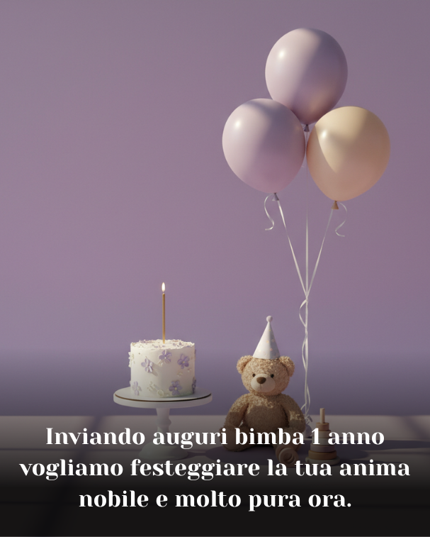 Inviando auguri bimba 1 anno vogliamo festeggiare la tua anima nobile e molto pura ora