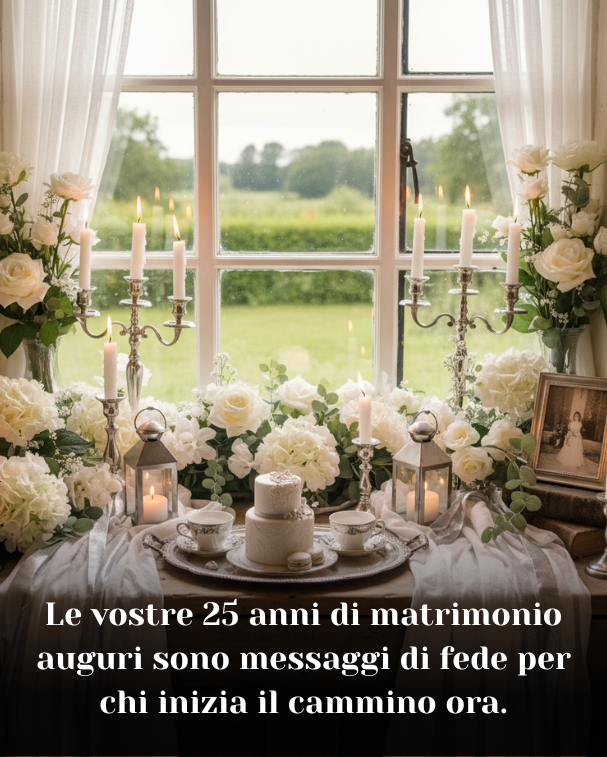 Le vostre 25 anni di matrimonio auguri sono messaggi di fede per chi inizia il cammino ora