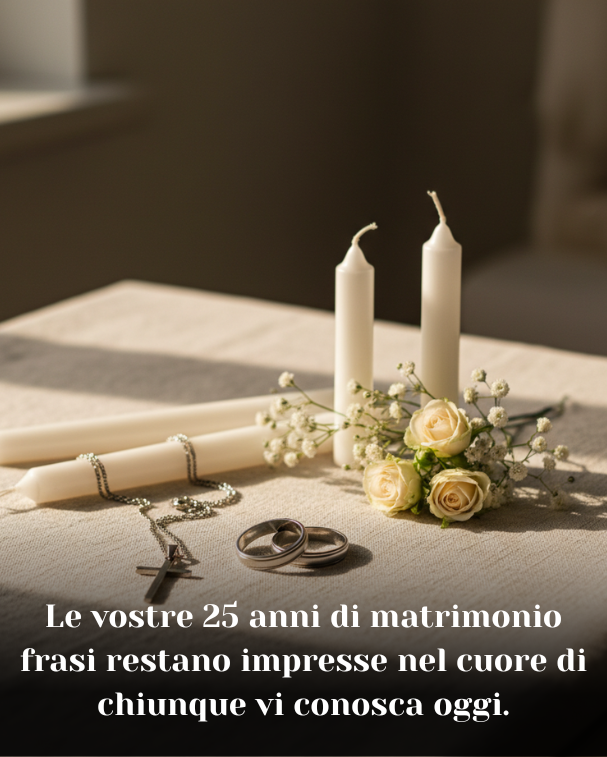 Le vostre 25 anni di matrimonio frasi restano impresse nel cuore di chiunque vi conosca oggi