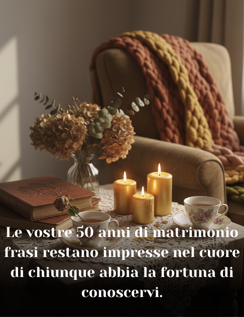 Le vostre 50 anni di matrimonio frasi restano impresse nel cuore di chiunque abbia la fortuna di conoscervi