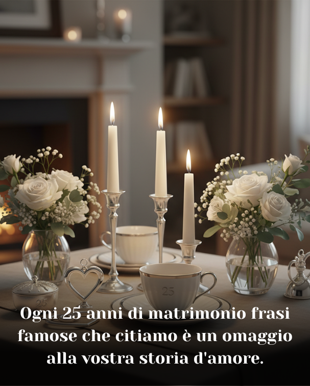 Ogni 25 anni di matrimonio frasi famose che citiamo è un omaggio alla vostra storia d'amore
