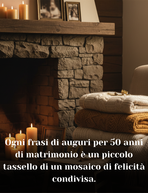 Ogni frasi di auguri per 50 anni di matrimonio è un piccolo tassello di un mosaico di felicità condivisa