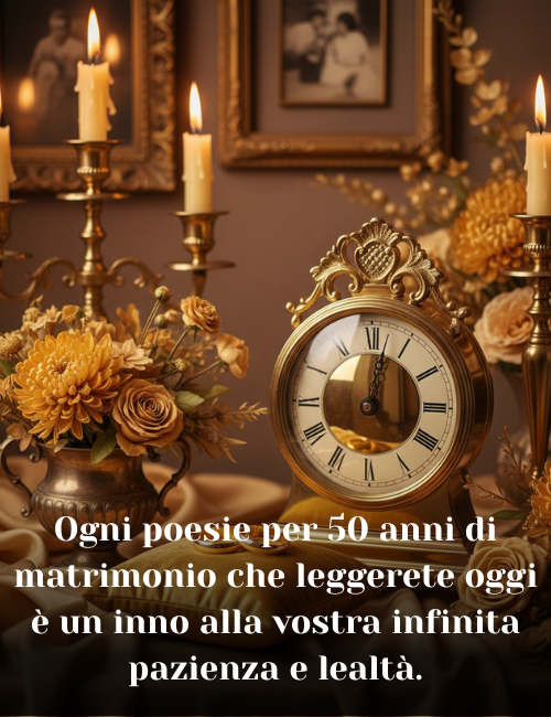 Ogni poesie per 50 anni di matrimonio che leggerete oggi è un inno alla vostra infinita pazienza e lealtà