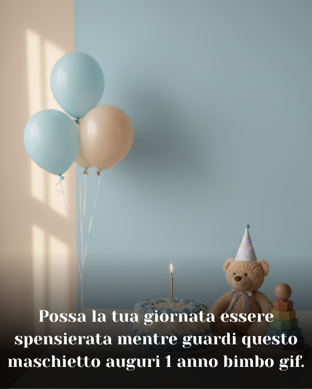 Possa la tua giornata essere spensierata mentre guardi questo maschietto auguri 1 anno bimbo gif