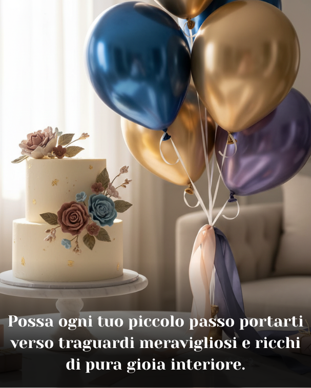 Possa ogni tuo piccolo passo portarti verso traguardi meravigliosi e ricchi di pura gioia interiore