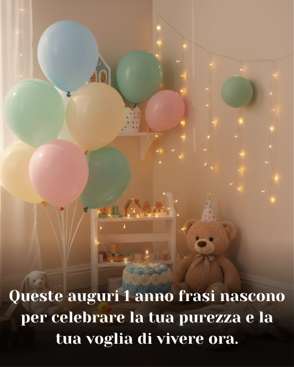 Queste auguri 1 anno frasi nascono per celebrare la tua purezza e la tua voglia di vivere ora