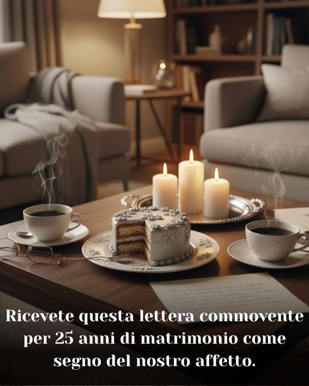 Ricevete questa lettera commovente per 25 anni di matrimonio come segno del nostro affetto