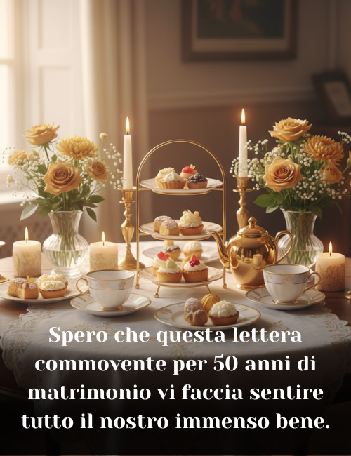 Spero che questa lettera commovente per 50 anni di matrimonio vi faccia sentire tutto il nostro immenso bene