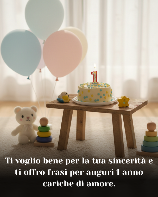 Ti voglio bene per la tua sincerità e ti offro frasi per auguri 1 anno cariche di amore