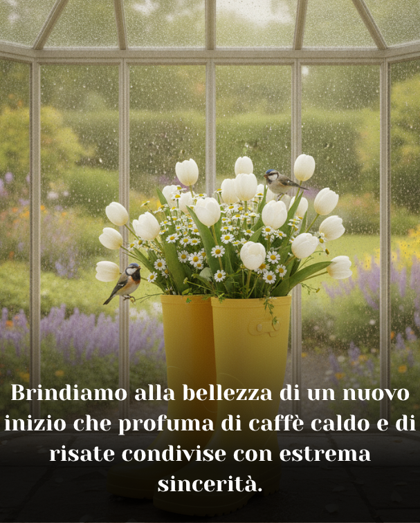 Brindiamo alla bellezza di un nuovo inizio che profuma di caffè caldo e di risate condivise con estrema sincerità.