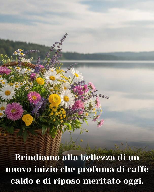 Brindiamo alla bellezza di un nuovo inizio che profuma di caffè caldo e di riposo meritato oggi