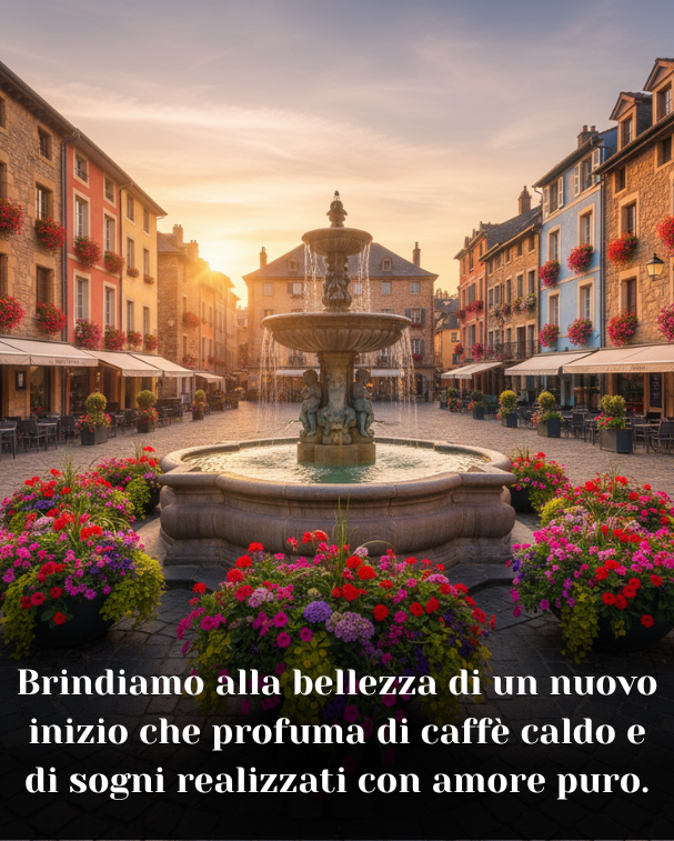 Brindiamo alla bellezza di un nuovo inizio che profuma di caffè caldo e di sogni realizzati con amore puro