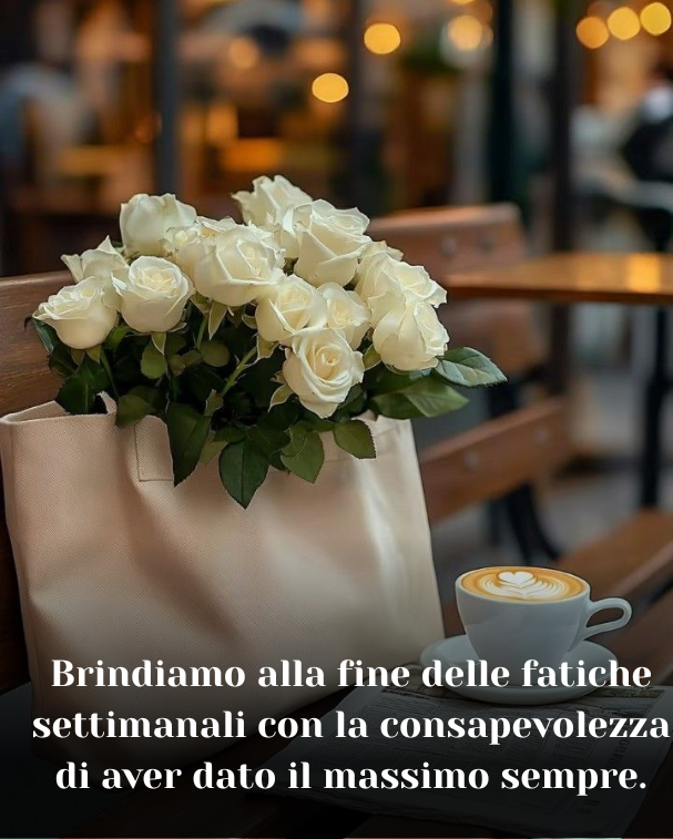 Brindiamo alla fine delle fatiche settimanali con la consapevolezza di aver dato il massimo sempre