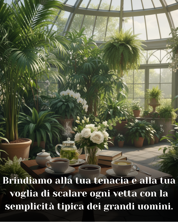 Brindiamo alla tua tenacia e alla tua voglia di scalare ogni vetta con la semplicità tipica dei grandi uomini
