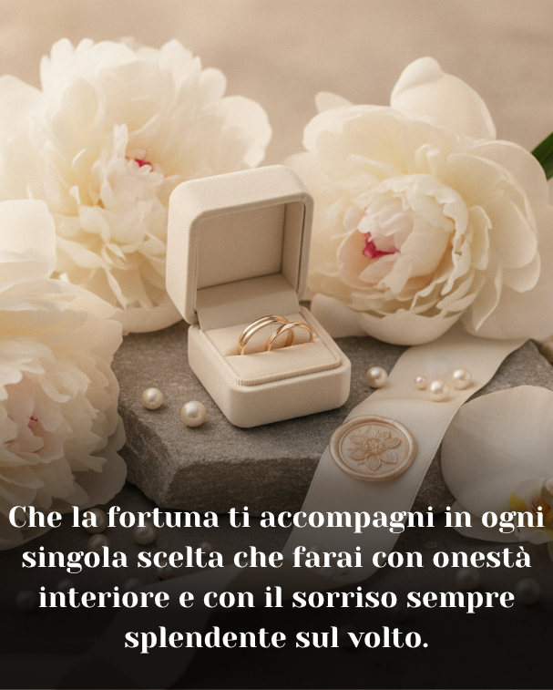 Che la fortuna ti accompagni in ogni singola scelta che farai con onestà interiore e con il sorriso sempre splendente sul volto.
