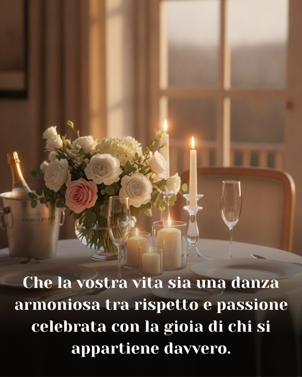 Che la vostra vita sia una danza armoniosa tra rispetto e passione celebrata con la gioia di chi si appartiene davvero.