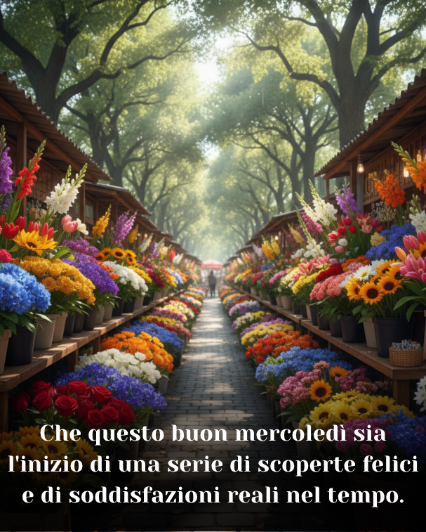 Che questo buon mercoledì sia l'inizio di una serie di scoperte felici e di soddisfazioni reali nel tempo.,