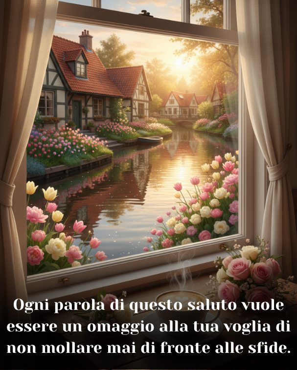 Ogni parola di questo saluto vuole essere un omaggio alla tua voglia di non mollare mai di fronte alle sfide