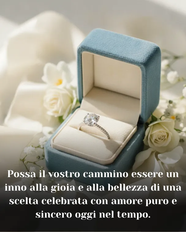 Possa il vostro cammino essere un inno alla gioia e alla bellezza di una scelta celebrata con amore puro e sincero oggi nel tempo.