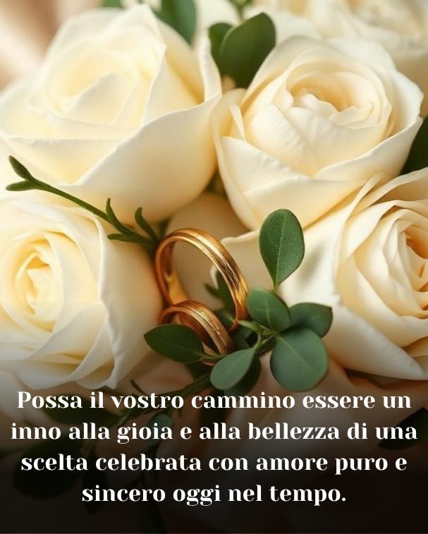 Possa il vostro cammino essere un inno alla gioia e alla bellezza di una scelta celebrata con amore puro e sincero oggi nel tempo.