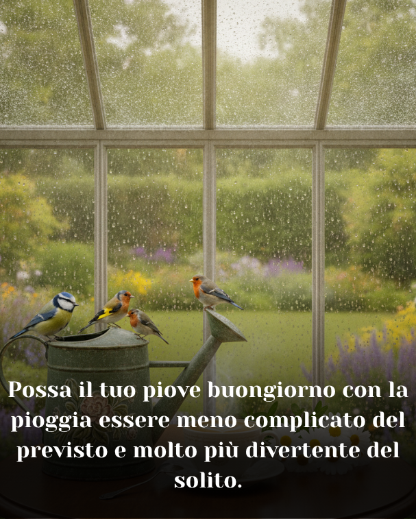 Possa il tuo piove buongiorno con la pioggia essere meno complicato del previsto e molto più divertente del solito.