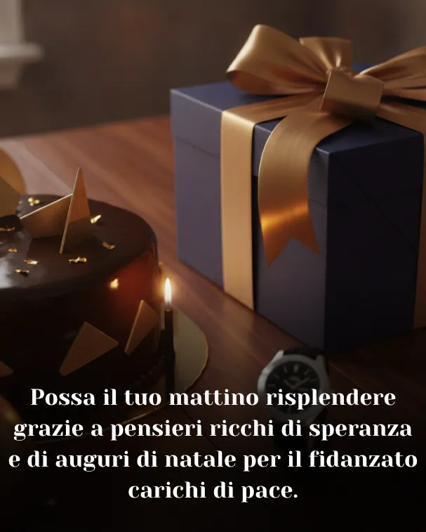 Possa il tuo mattino risplendere grazie a pensieri ricchi di speranza e di auguri di natale per il fidanzato carichi di pace.